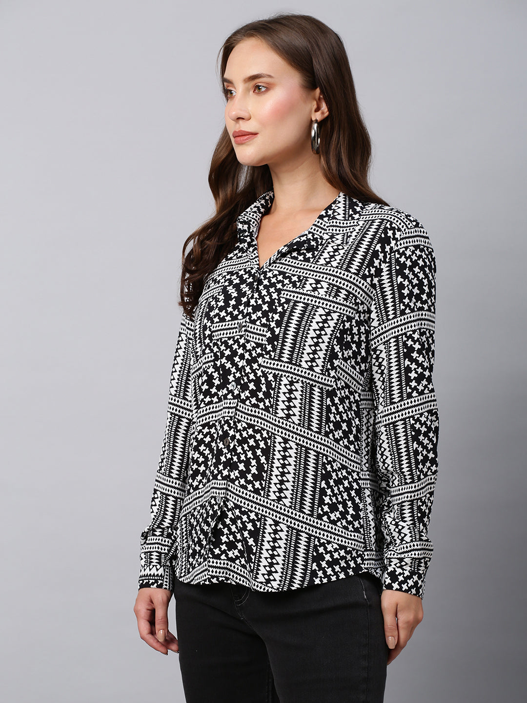 Printed Viscose Slim Fit Shirt