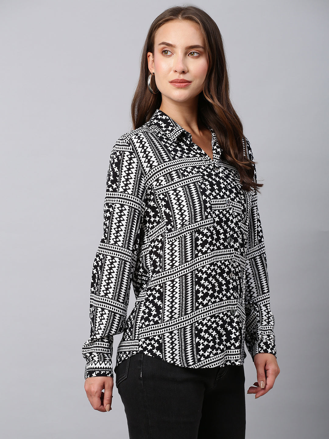 Printed Viscose Slim Fit Shirt