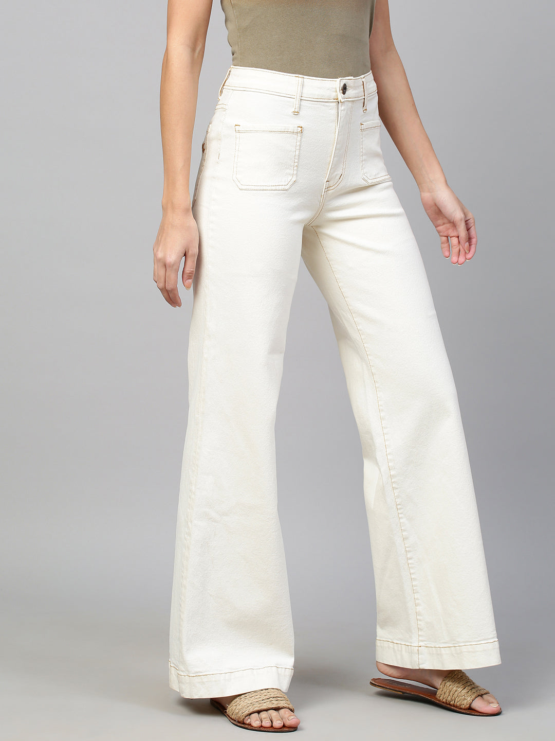 MID RISE FLARED JEANS