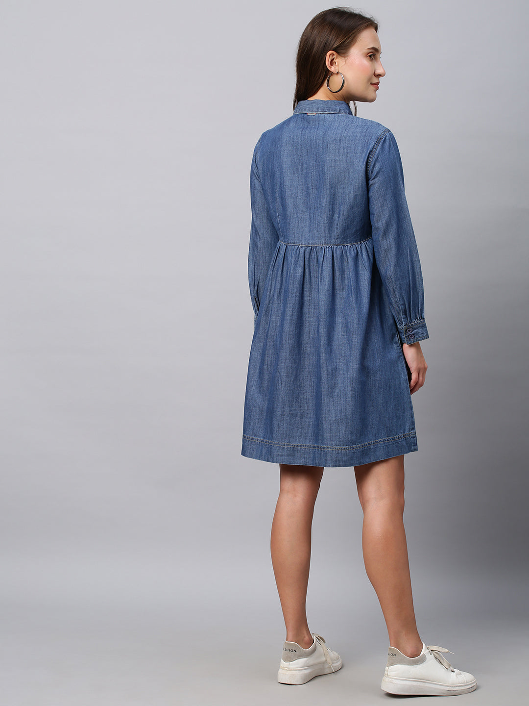 Denim Pop Over Shirt Dress