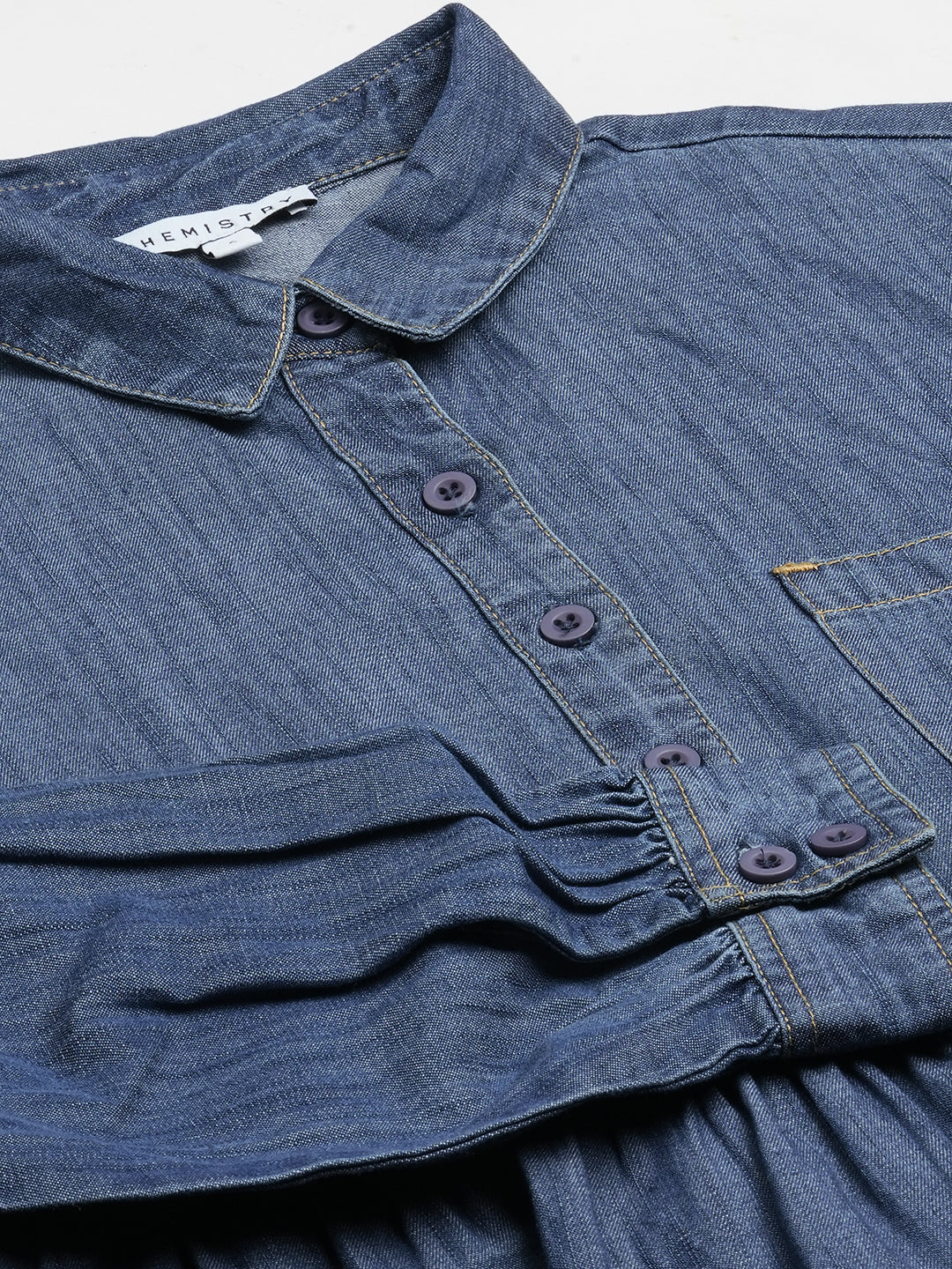 Denim Pop Over Shirt Dress