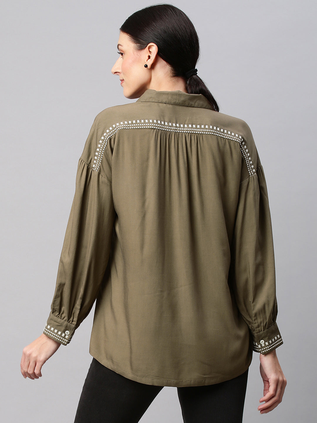 Embroidered Rayon Tunic Top