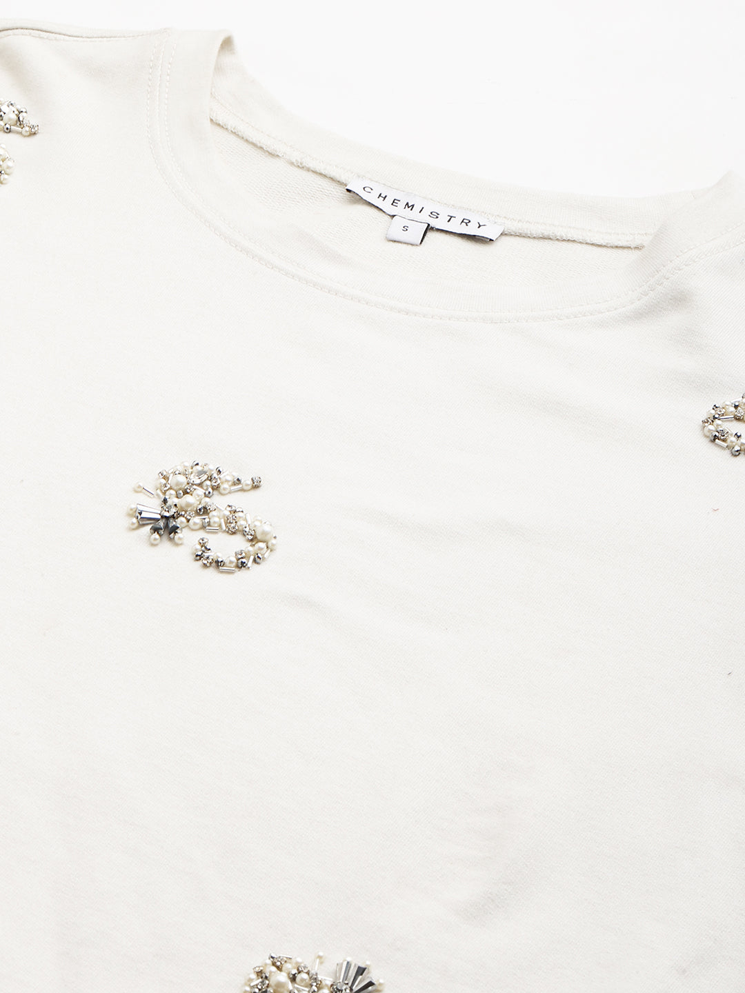 French Terry Sweatshirt With All Over "Sea-Horse" Embroidery