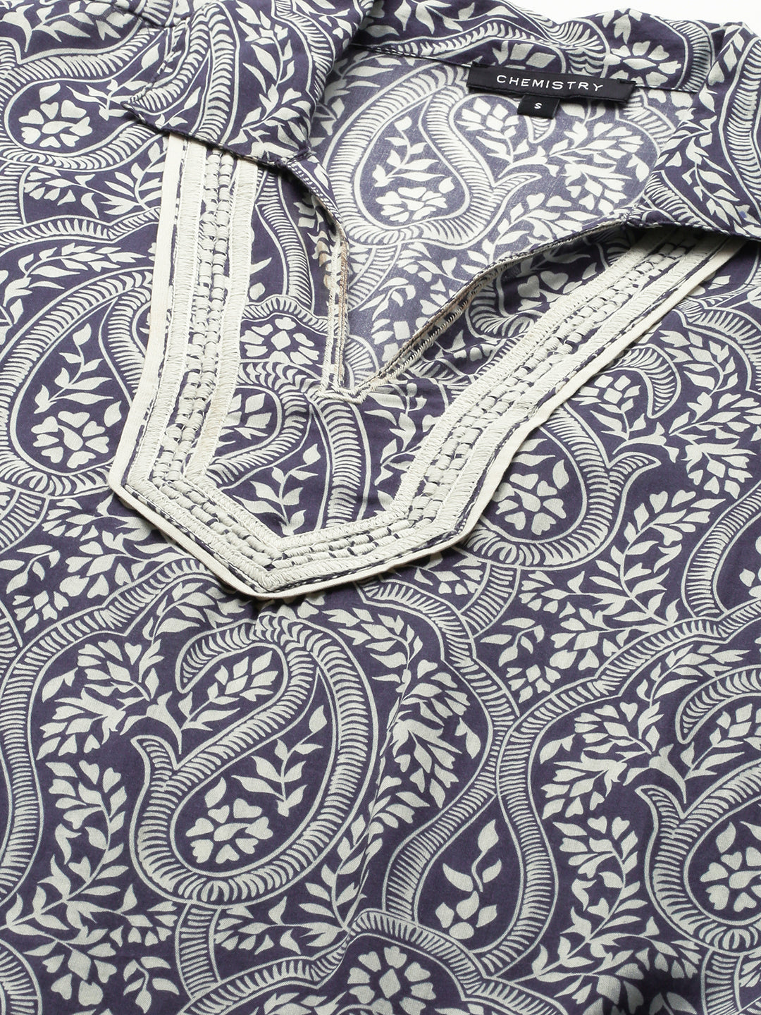 Paisley Printed Modal Tunic With Embroidery