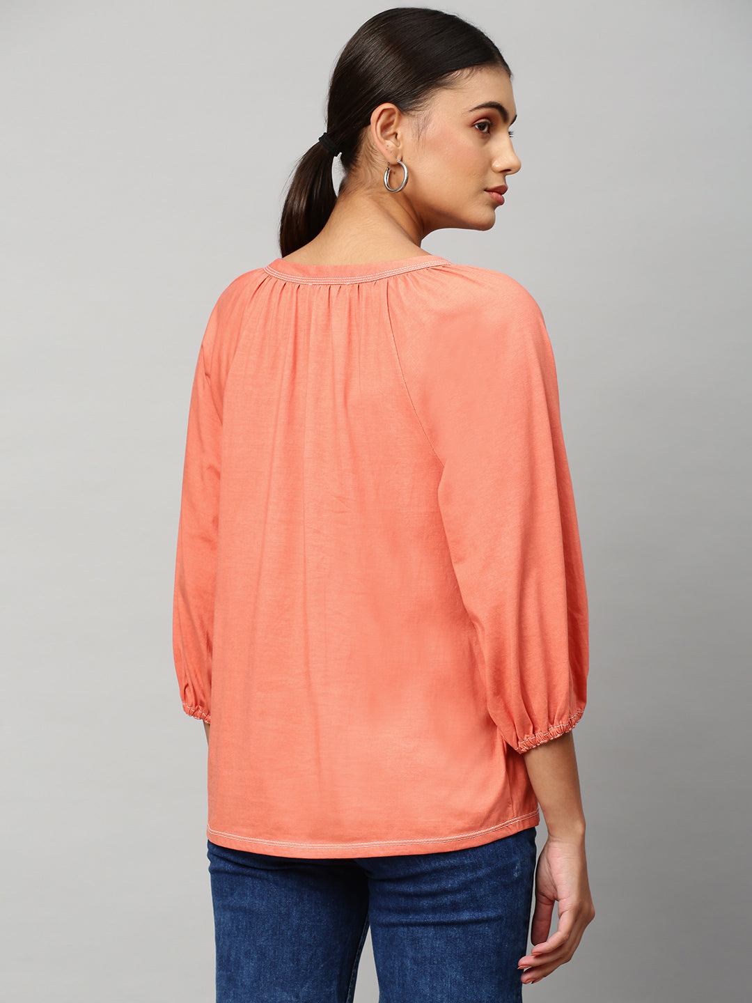 Cotton Jersey Raglan Sleeve Top