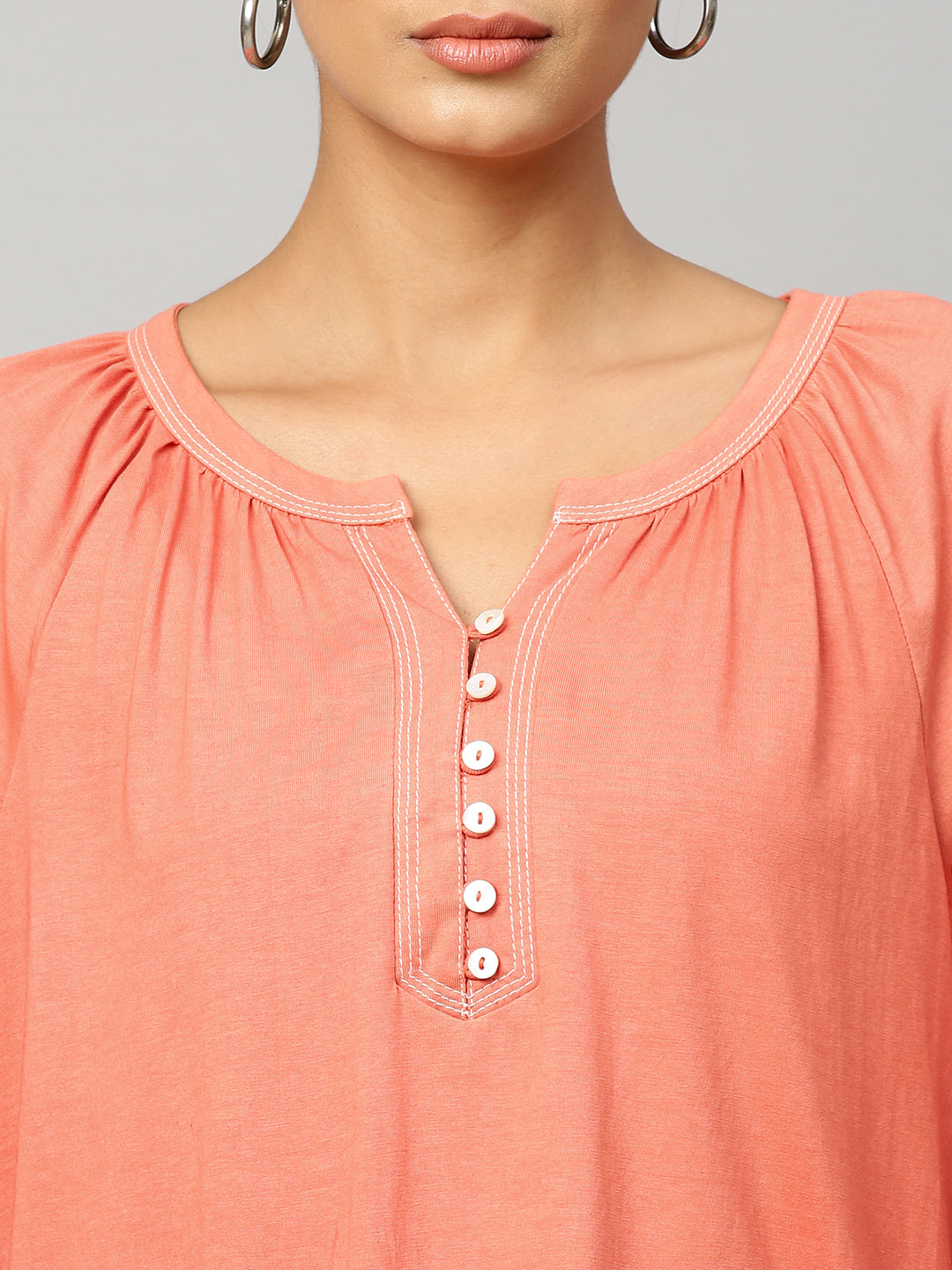 Cotton Jersey Raglan Sleeve Top