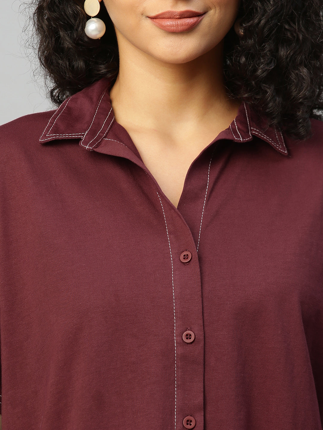 Cotton Jersey Oversized Cropped Shirt