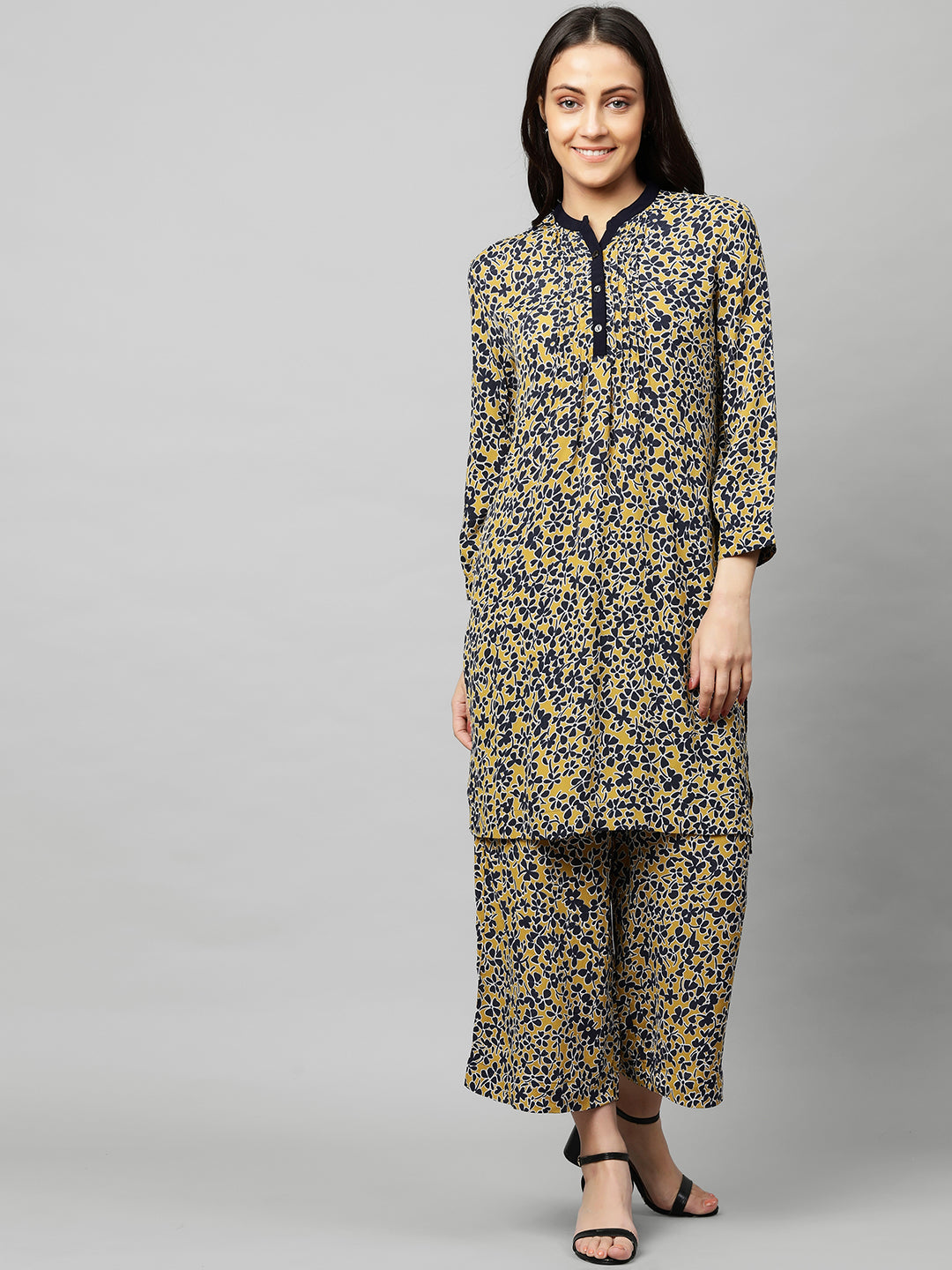 PRINTED VISCOSE CREPE KURTA SET
