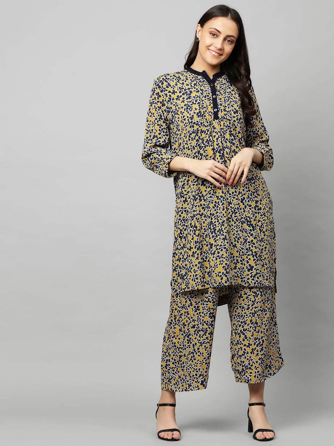 PRINTED VISCOSE CREPE KURTA SET
