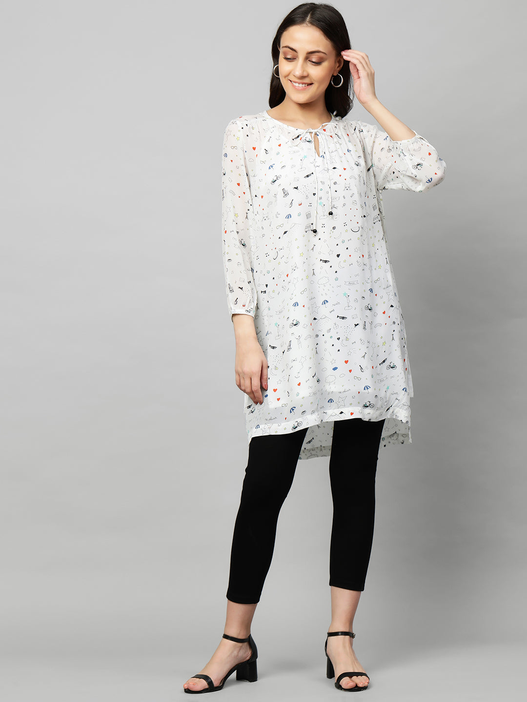 PRINTED BEMBERG / PONTE KURTA SET