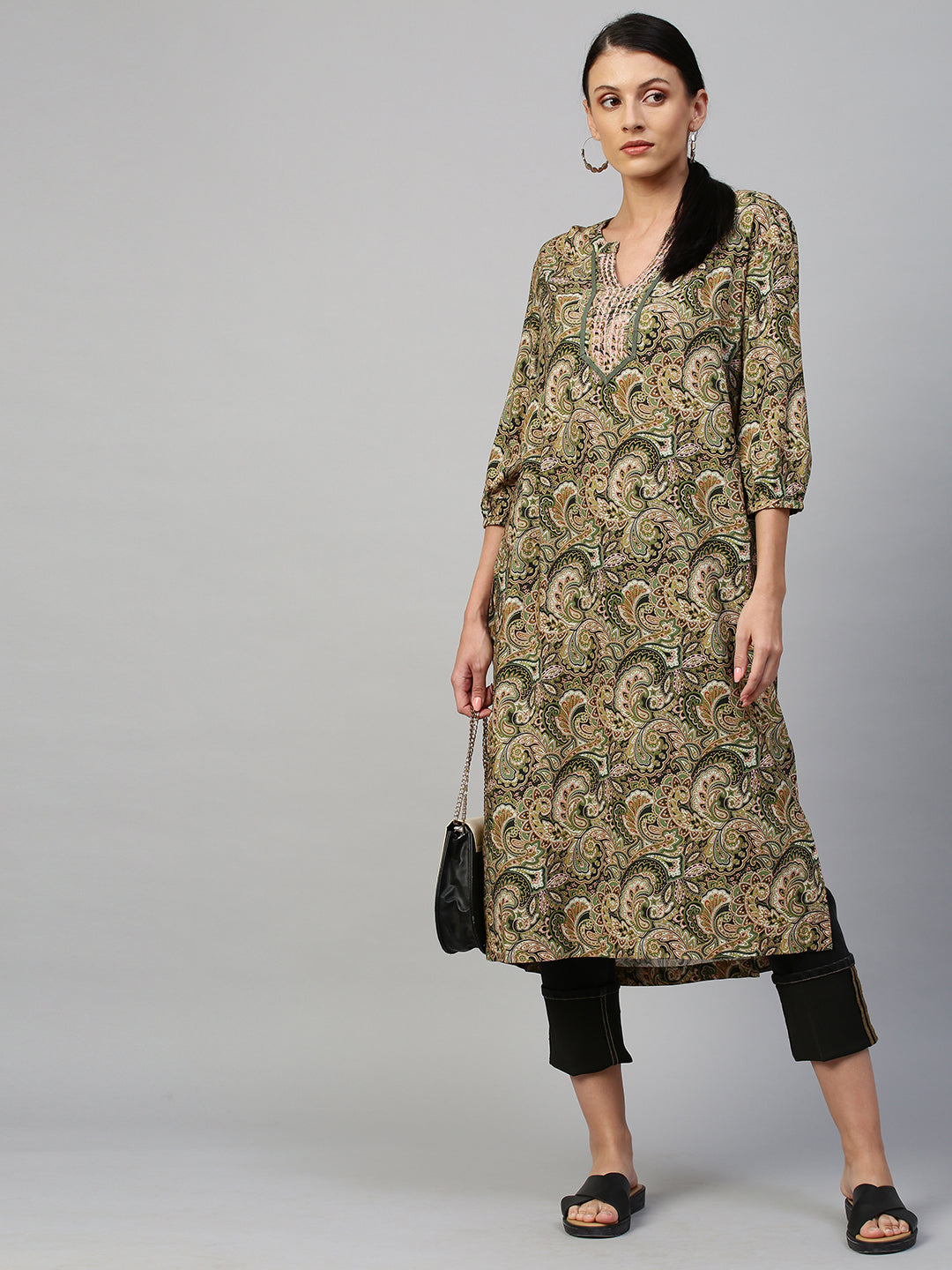 Paisley Printed Rayon Kurta