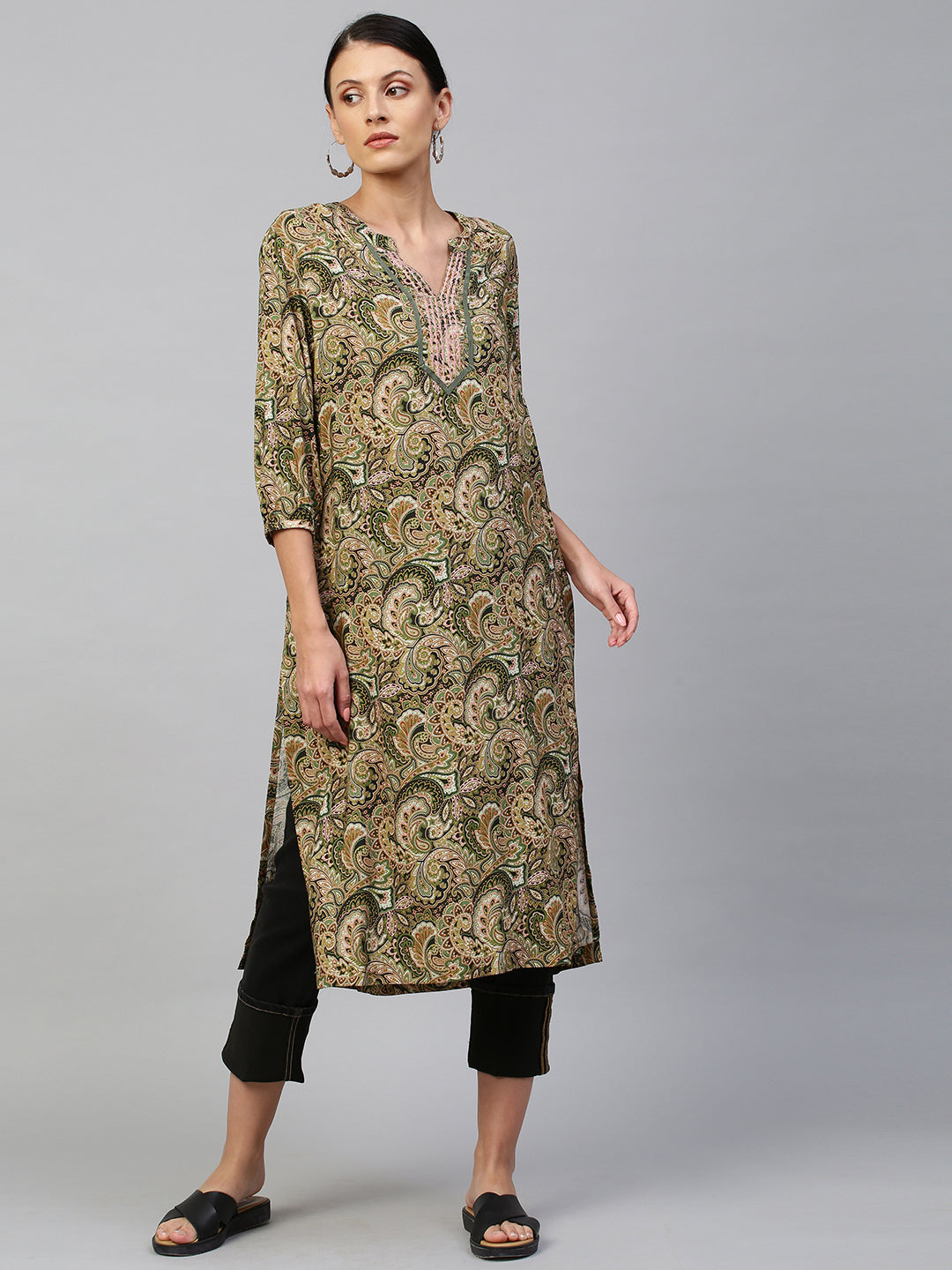 Paisley Printed Rayon Kurta