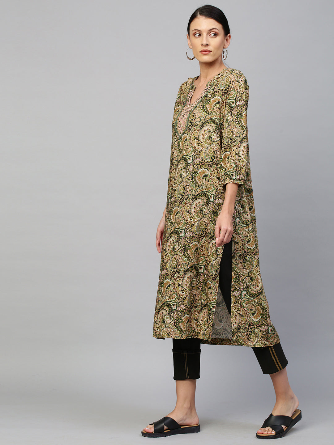 Paisley Printed Rayon Kurta