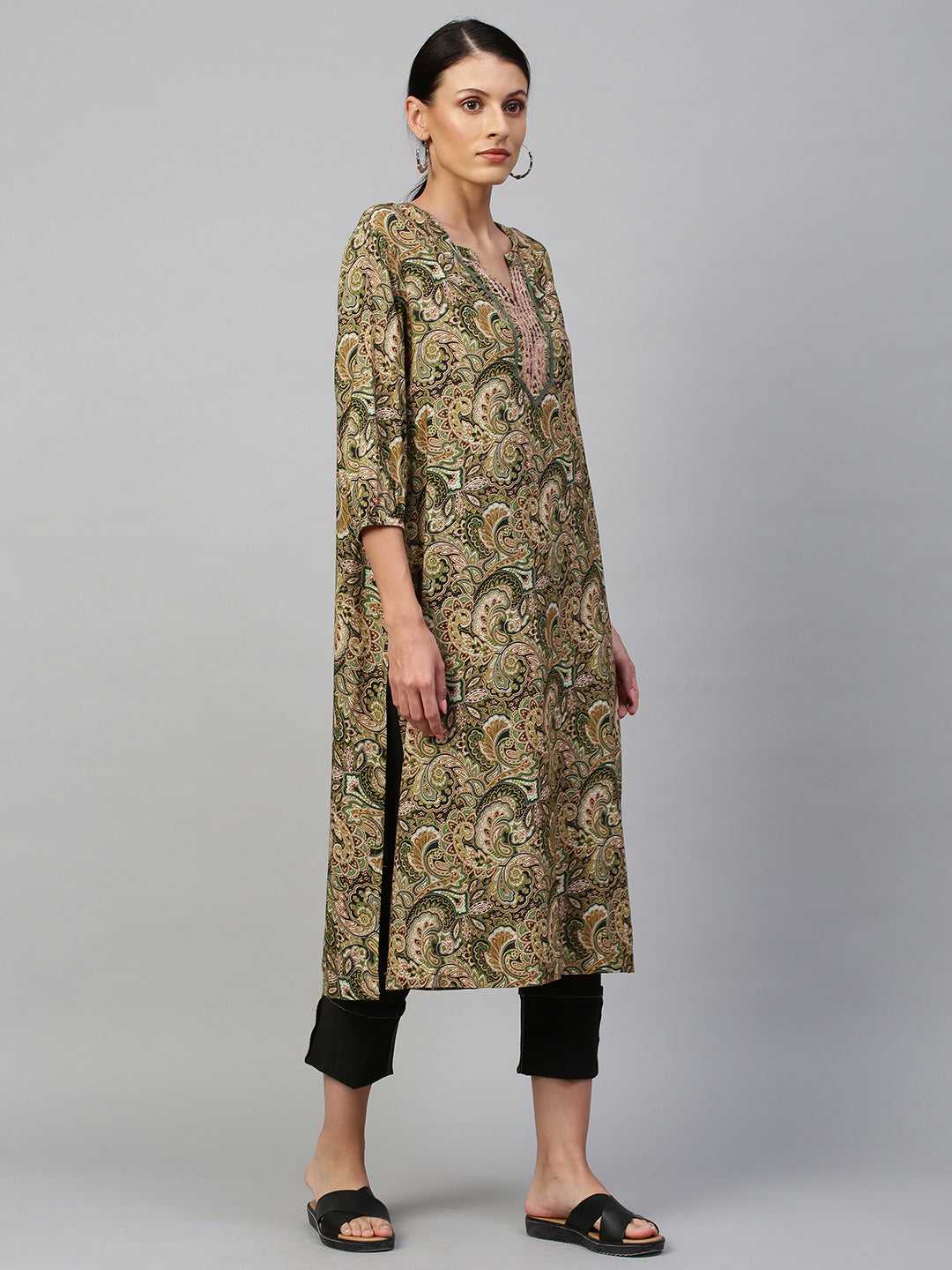 Paisley Printed Rayon Kurta
