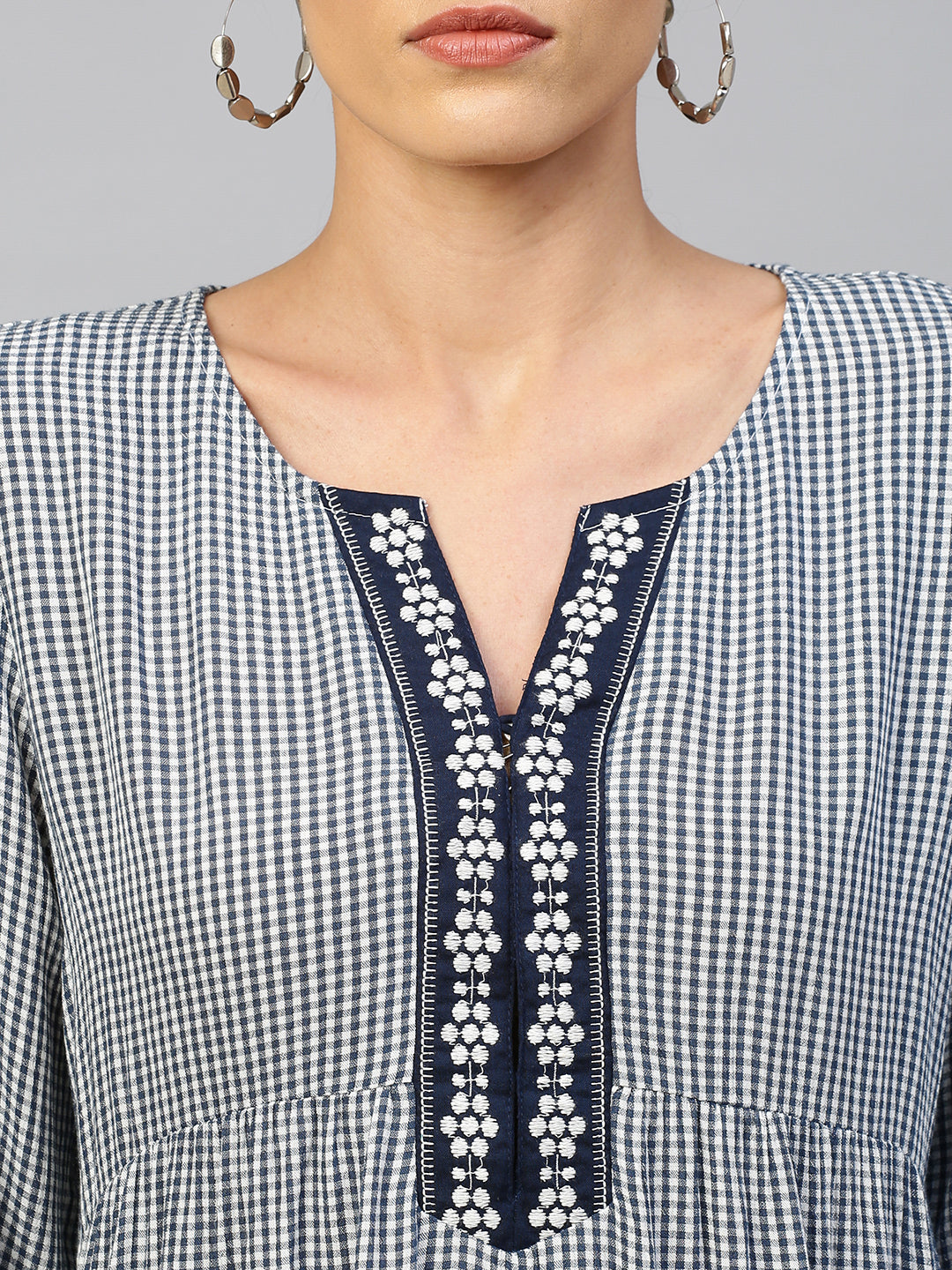 Crinkle Rayon Embroidered Kurta