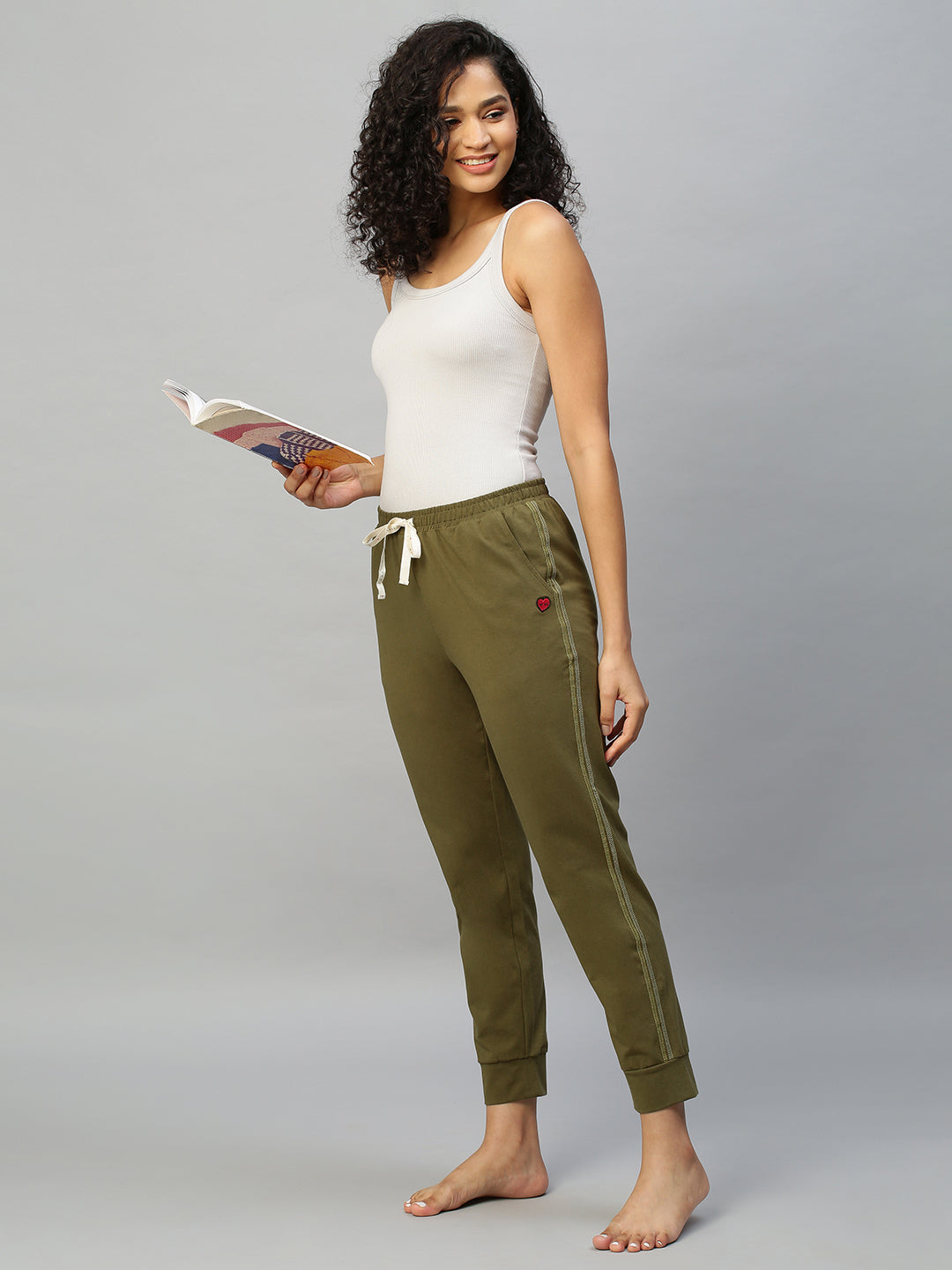 Cotton Lycra Jogger With Contrast Detailing