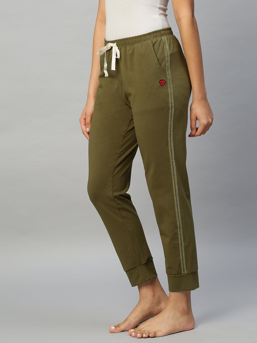 Cotton Lycra Jogger With Contrast Detailing