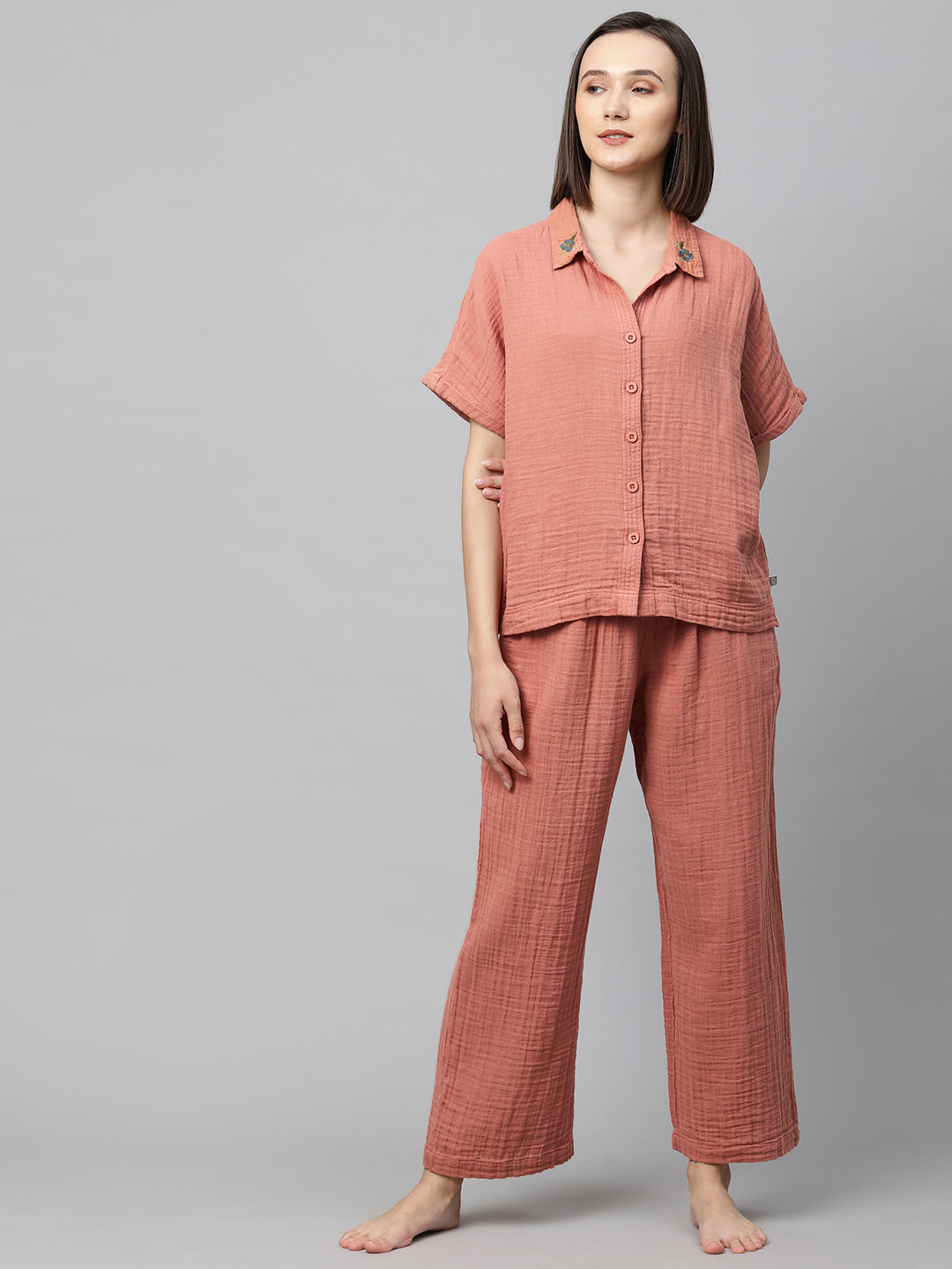 Double Fabric Crinkle Lounge Set