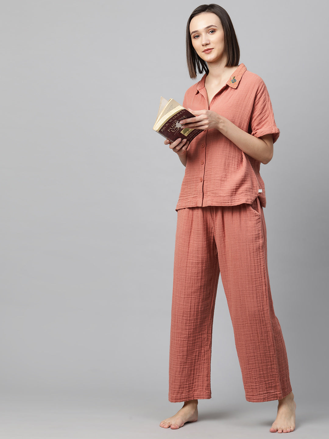 Double Fabric Crinkle Lounge Set