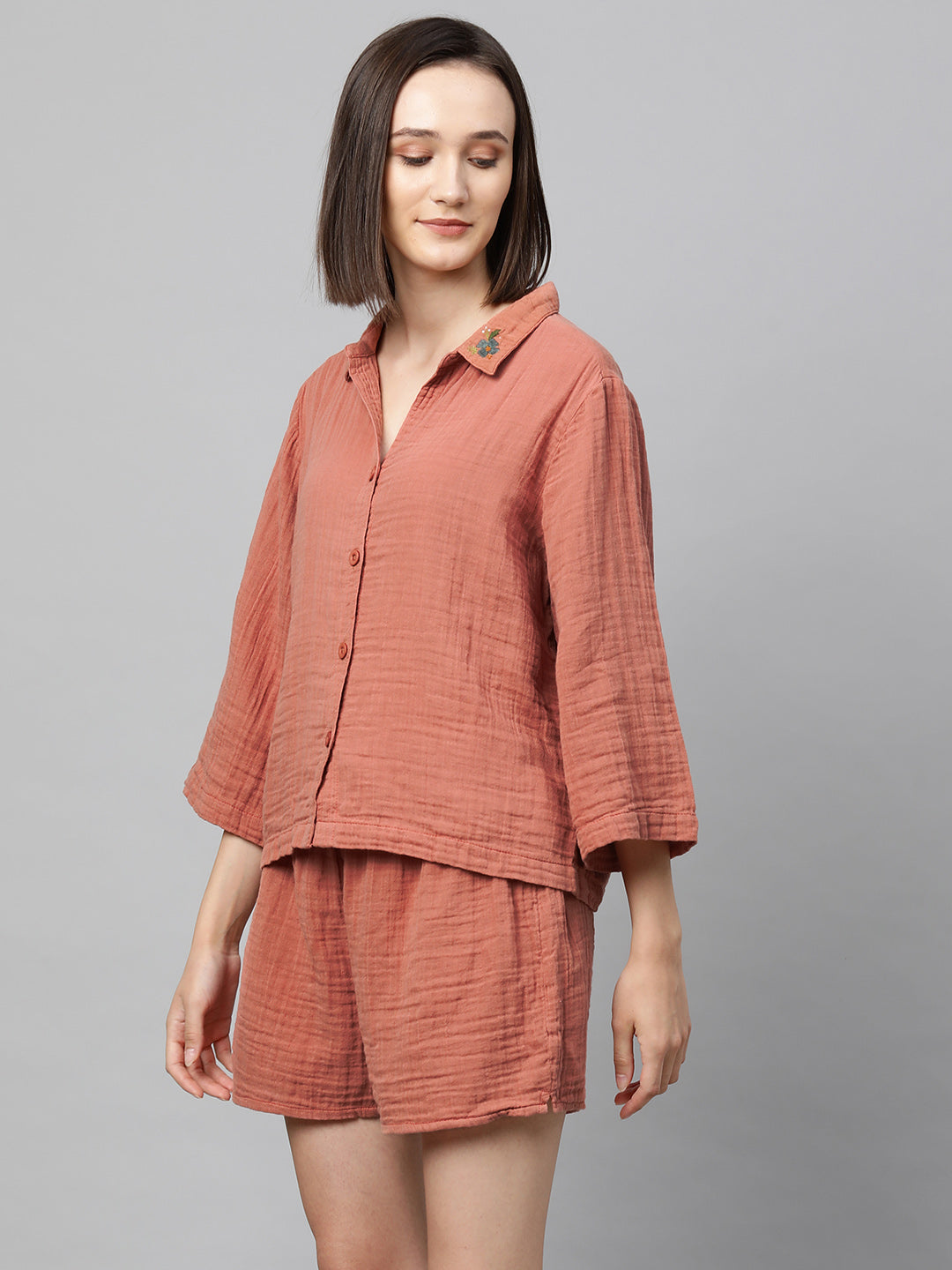 Double Fabric Crinkle Lounge Set