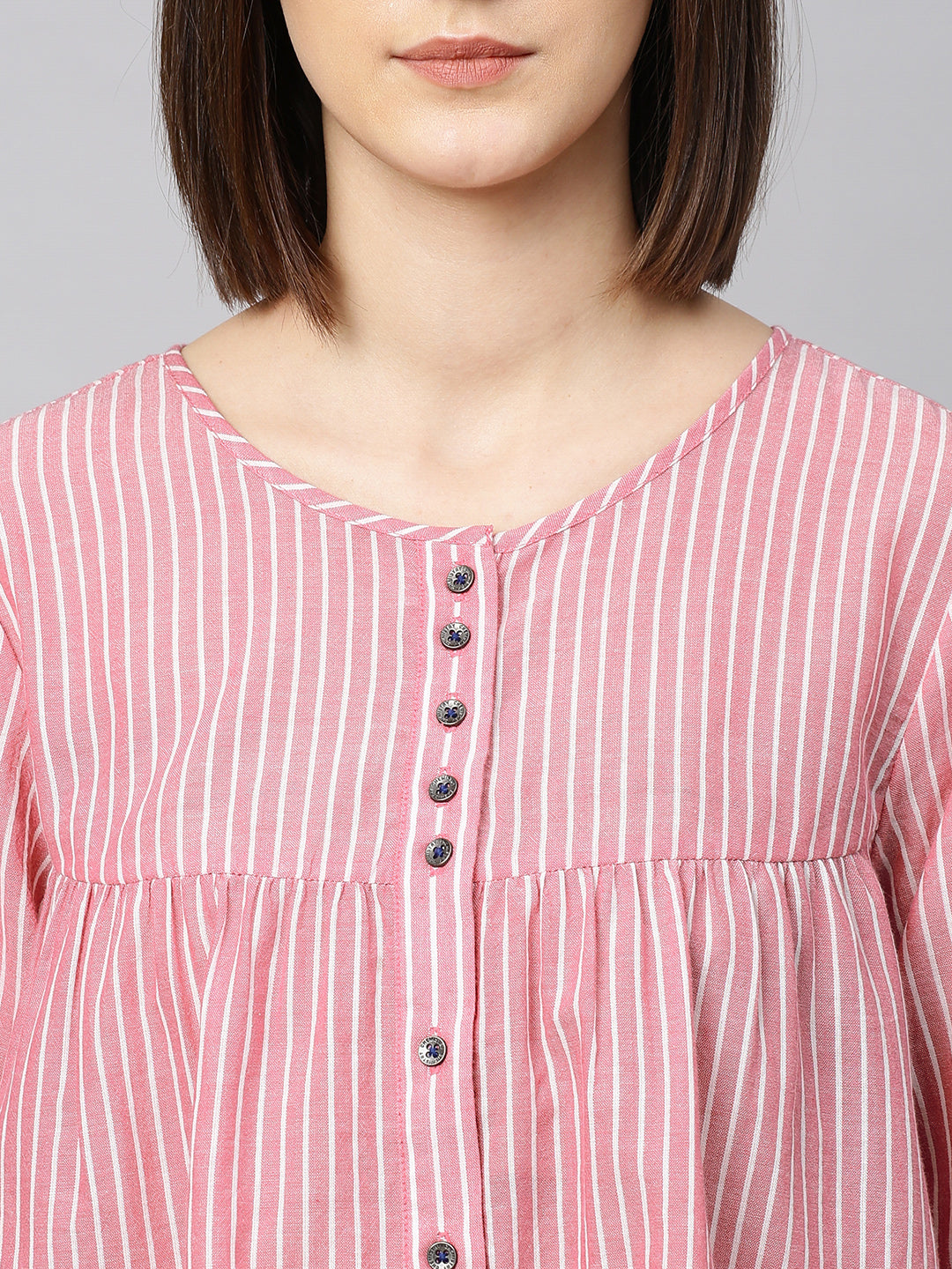 Embroidered Striped Lounge Set