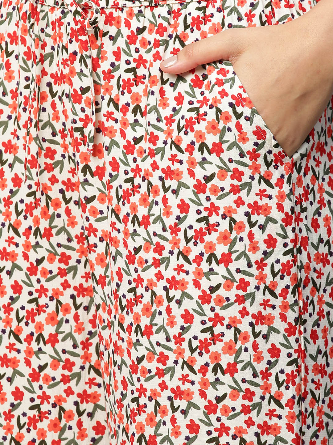 Floral Printed Viscose Crepe Swing Chemise And Cropped Lounge Pj Set