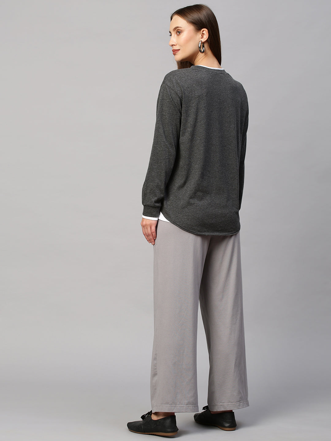 Tonal "Airport Look" With Faux Layered Sweat Tee & Lounge Pants