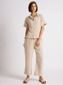 COTTON DOUBLE FABRIC TEXTURED LOUNGE SET