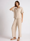 COTTON DOUBLE FABRIC TEXTURED LOUNGE SET