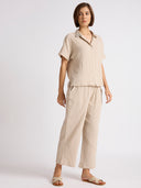 COTTON DOUBLE FABRIC TEXTURED LOUNGE SET