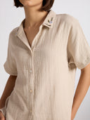 COTTON DOUBLE FABRIC TEXTURED LOUNGE SET