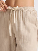 COTTON DOUBLE FABRIC TEXTURED LOUNGE SET