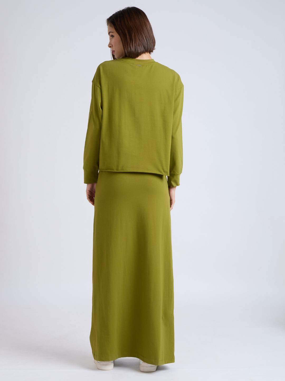 COTTON LYCRA RAGLAN TEE WITH FLARED SKIRT CO-ORD SET