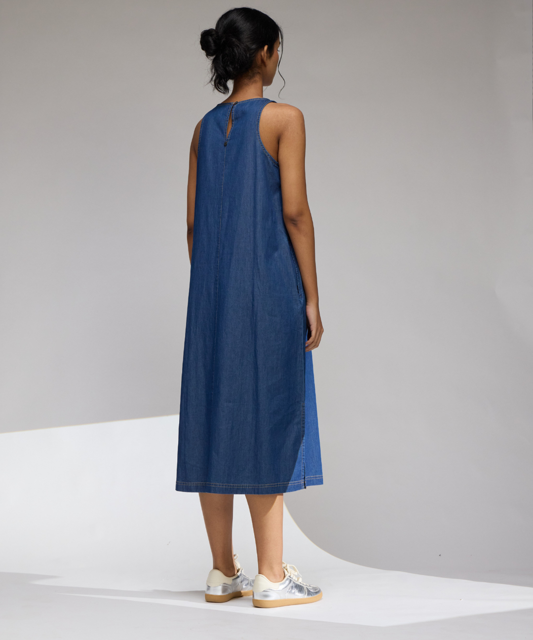 DENIM PLAIN A-LINE DRESS