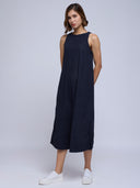 CORDROY A-LINE DRESS IN NAVY
