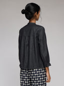 DENIM TUNIC WITH PINTUCK YOLK AND ELASTICATED SLEEVES