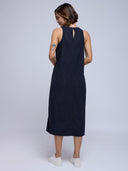 CORDROY A-LINE DRESS IN NAVY