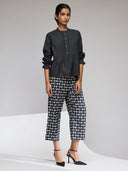 DENIM TUNIC WITH PINTUCK YOLK AND ELASTICATED SLEEVES