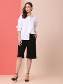 POPLIN DROP SHOULDER OVERSIZED SHIRT W/ HI-LOW HEM