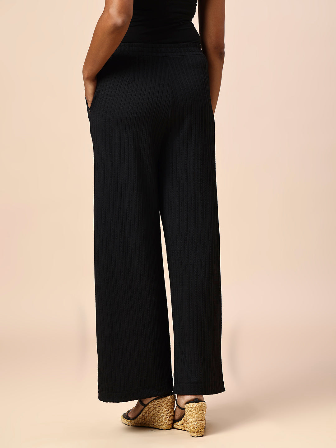 TEXTURED KNIT SLIP-ON LOUNGE PANTS