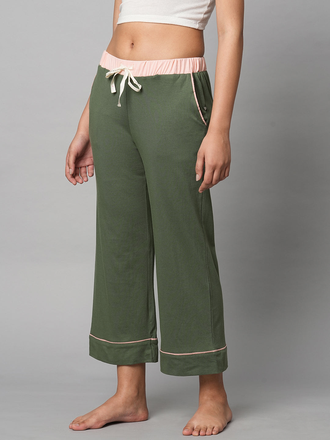 Solid Cotton Jersey Cropped Lounge Pj's