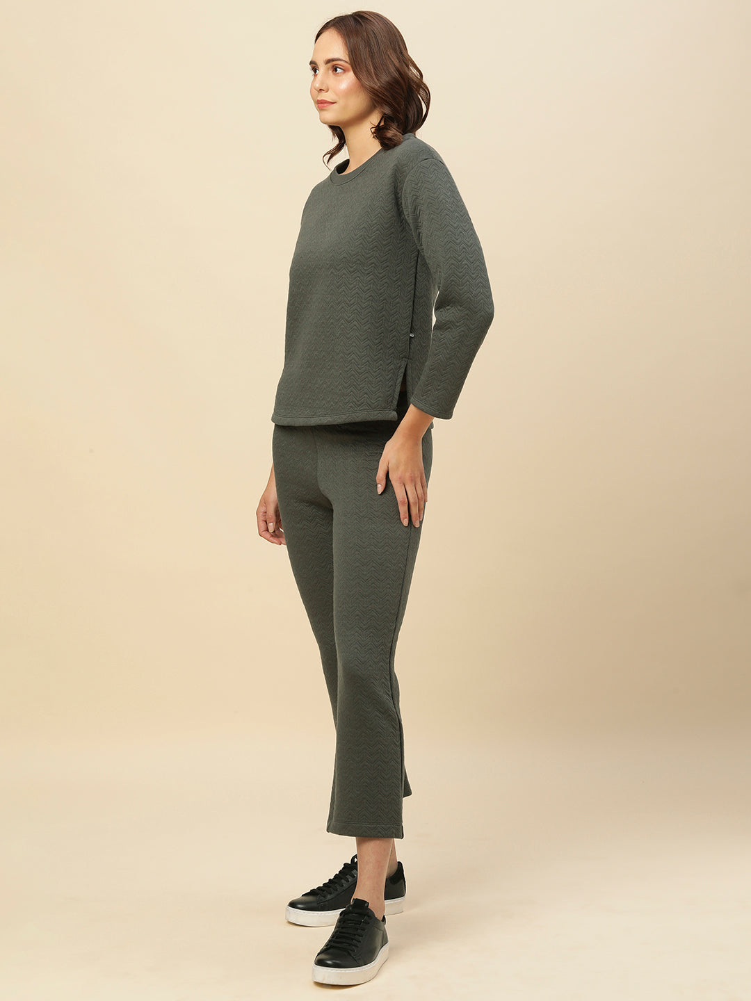 Quilted Jersey Sweatshirt & Slim Peg Pant Co - Ord Set