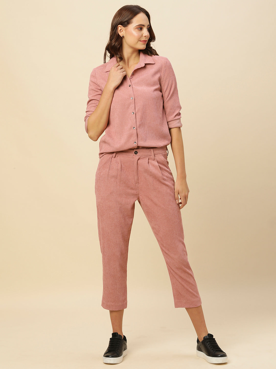 Women's Slim Fit Peg Trousers | Buy Online Brown Color Trouser – Radhella