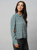 Viscose Crepe 1/2 Placket Pop Over Shirt