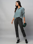 Viscose Crepe 1/2 Placket Pop Over Shirt