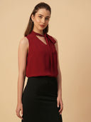 VISCOSE CREPE TIE TOP
