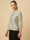 CRUSHED VISCOSE STRIPE TOP