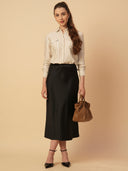 CRUSHED VISCOSE PRINTED STRIPES SHIRT