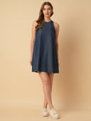 DENIM A-LINE INCUT DRESS