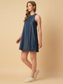 DENIM A-LINE INCUT DRESS